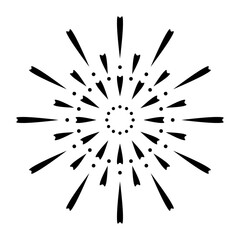 白黒の放射状の花火ベクターイラスト