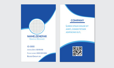 Obraz premium professional corporate id card template, clean id card design,simple employee business name card template vector.