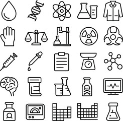 Laboratory Outline Icon Set