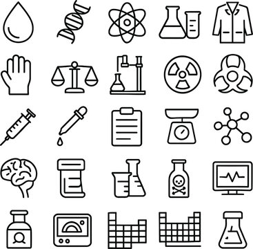 Laboratory Outline Icon Set