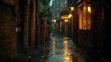 Fototapeta premium Rainy Night Alley