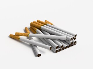 3d render cigarettes isolated on white