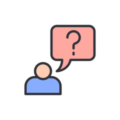 Illustration Of A Person With A Question Mark In A Speech Bubble