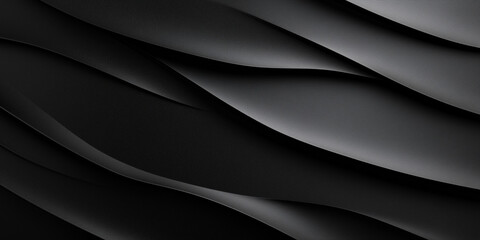 Dark grey folded shapes creating a layered wave texture abstract background, perfect for professional sleek and architectural designs