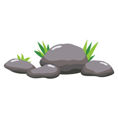 rock and grass transparent background element