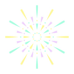 カラフルな放射状の花火ベクターイラスト