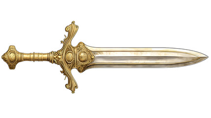 Exquisite Golden Dagger with Intricate Designs and a Polished Blade Showcasing Masterful Craftsmanship