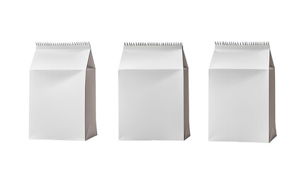 Blank white paper food pouches