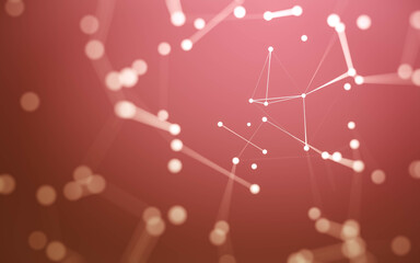 Abstract background. Molecules technology with polygonal shapes, connecting dots and lines. Connection structure. Big data visualization.