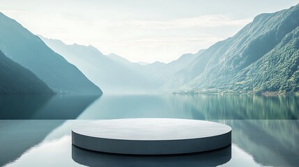 Product display podium scene decorated with olive leaves stock illustration