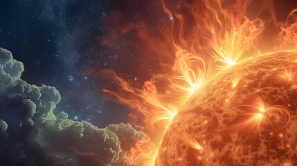 Obraz premium image of a sun with a bright orange glow