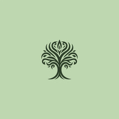 Obraz premium Abstract tree logo with stylized and minimal structure.