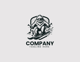 Fototapeta premium Hanuman Meditating Vector Logo Design, Lord Hanuman in Meditation Pose Vector Logo, Meditating Hindu God Hanuman Vector Logo