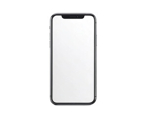 Smartphone mockup, blank white screen on a transparent background
