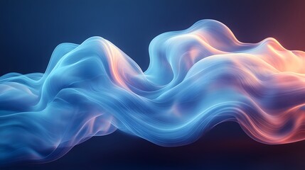 Obraz premium abstract blue and pink waves on a dark background
