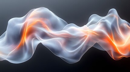 Obraz premium there is a very large wave of white and orange fabric