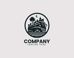 Modern Tour Bus Silhouette Vector Logo Design, Sleek Modern Tourist Bus Silhouette Vector Logo, Contemporary Tour Bus Silhouette Illustration Logo
