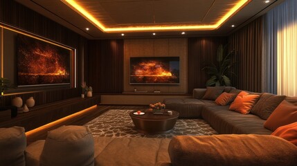 Luxurious Home Theater Room Design
