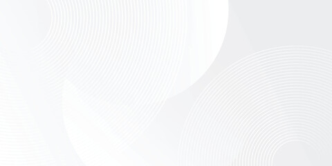 White glowing geometric lines on gray background. Modern shiny blue circle abstract