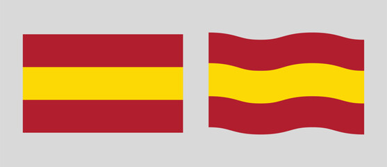 Spain flag vector illustration with standard size and proportion. National flag emblem with accurate size and colors. 
Spain National Flag

