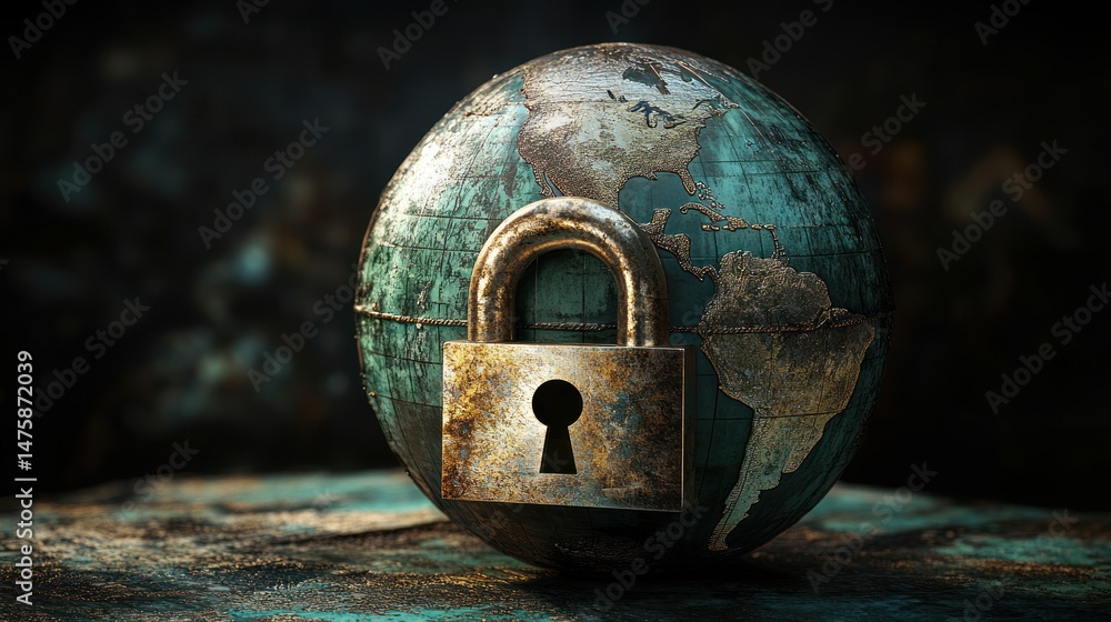 Poster global security: a world under lock and key