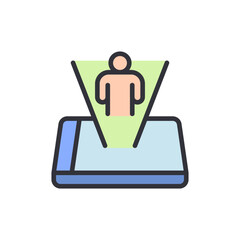 Futuristic Communication Hologram Projecting From A Smart Device