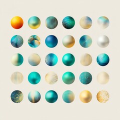 Spherical abstract graphic composition with vibrant texture and pattern variation
