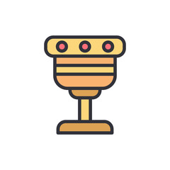 Golden Chalice Illustration Of A Ceremonial Cup With Gemstone Accents