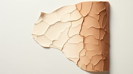 Cracked Dry Skin Texture Sample on Beige Background