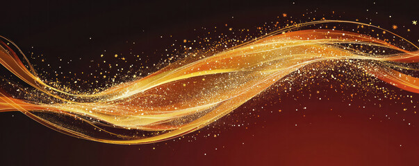 A long, curving line of gold sparks. The line is on a red background. The line is very long and it looks like it is moving