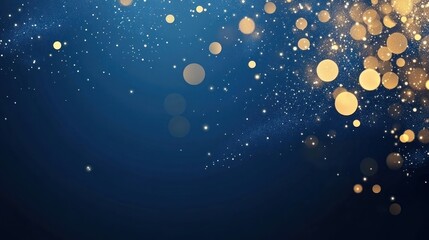 Obraz premium Abstract Festive Background: Golden Lights and Blue Sparkle