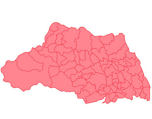 埼玉県　地図　赤　イラスト