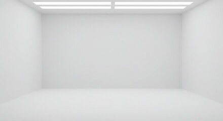 Fototapeta premium Minimalist Empty White Room Interior Design: Perfect Blank Canvas for Product Displays and Creative Projects. High quality professional stock photo suitable for commercial use.