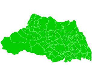 Obraz premium 埼玉県 地図 グリーン イラスト