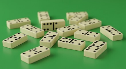 Domino piece on a solid background