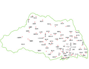 Obraz premium 埼玉県 地図 白 斑点 イラスト