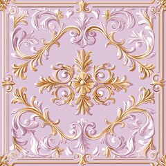 light purple gold Baroque pattern decoration
