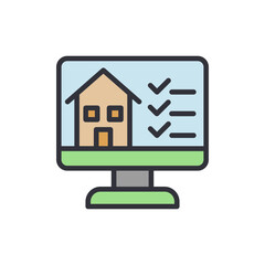 House Checklist On Computer Screen For Real Estate Property Management