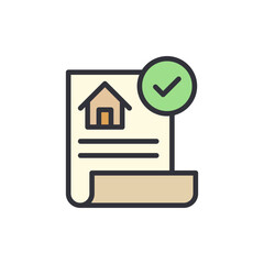 Approved Home Loan Application With Check Mark Illustration Icon