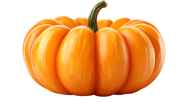 Vibrant Orange Pumpkin Displaying Its Rich Color and Curved Shape, Perfect for Fall Decor