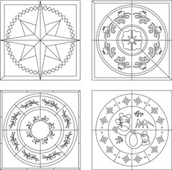 vector illustration sketch drawing ornament decoration decoration pattern background classic vintage ethnic traditional