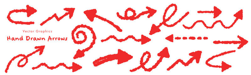 手描き矢印のデザインパーツ集