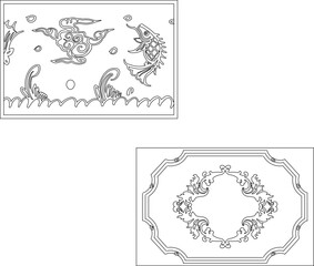 vector illustration sketch drawing ornament decoration decoration pattern background classic vintage ethnic traditional abstract modern floral natural