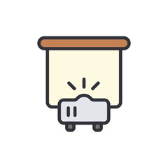 Presentation Projector And Screen Depicting Education Or Business Concept