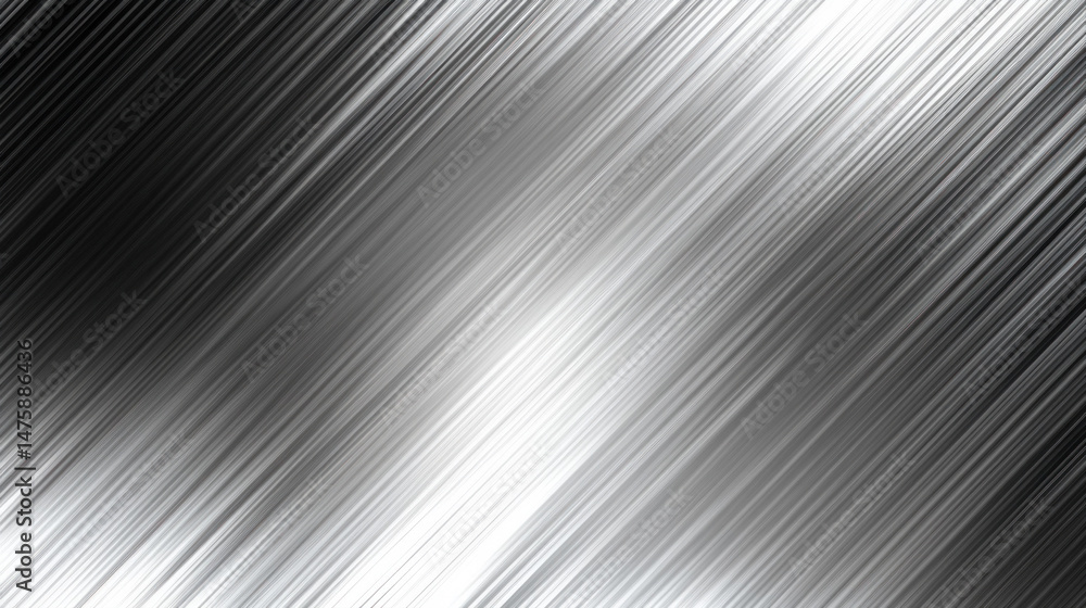 Poster a black and silver striped background with a white line. the background is a combination of black an