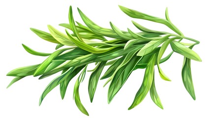 Fototapeta premium Detailed illustration of fresh, vibrant greenery.