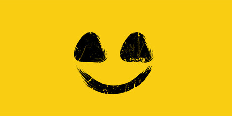 Smiling emoticon. Emoji of positive feelings. Happy face. Painted emotion icon.