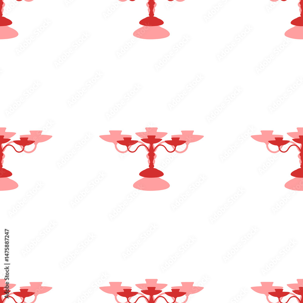Poster seamless pattern of large isolated red candlestick symbols. the elements are evenly spaced. illustra