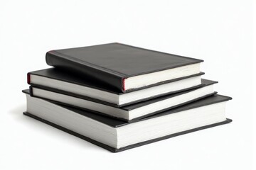 Stack of Elegant Black Hardcover Books A Study in Minimalist Design