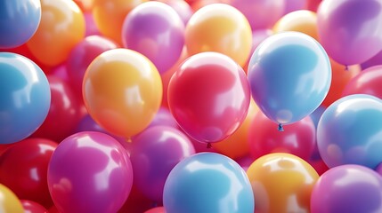 Birthday party balloons multicolored colorful